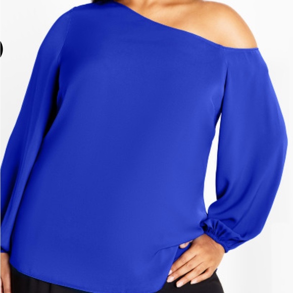 CITY CHIC Women’s Blouse TWYLA in ULTRA BLUE SZ 24 - Picture 4 of 4